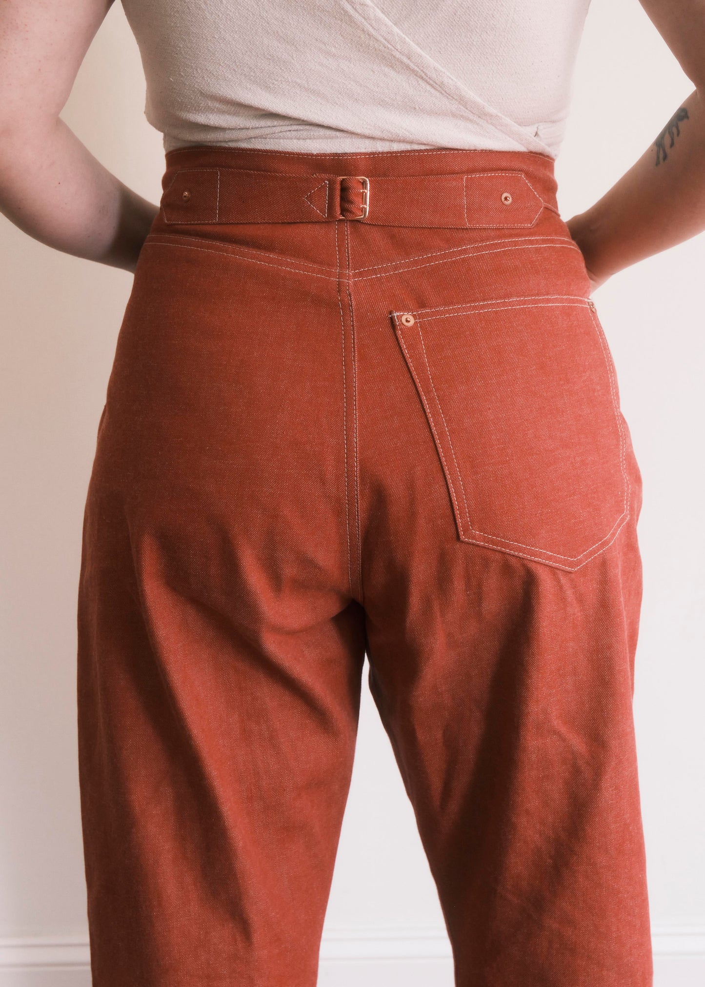 13 oz. Chambray Red 100% Cotton Rigid Selvedge